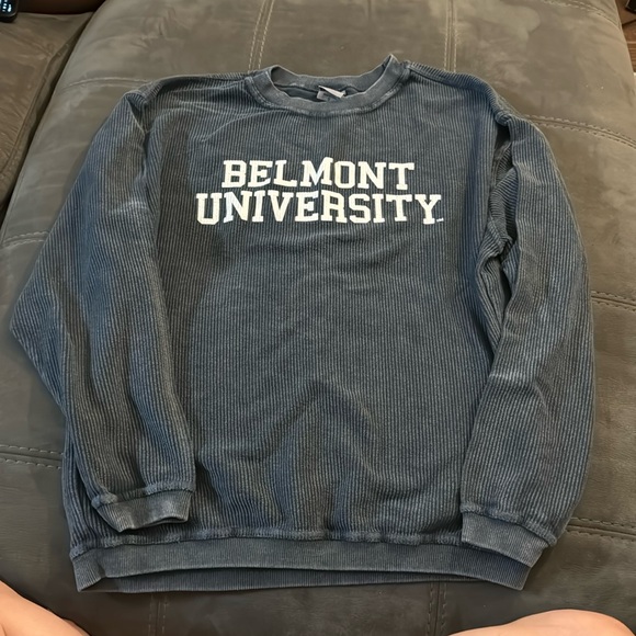 Belmont University Blue Corded Pullover Sweater Size Small - Picture 1 of 7